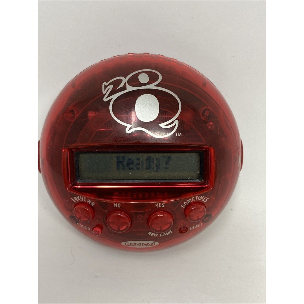 Radica 20Q 20 Questions Electronic Handheld Game Red 2005 Lights Sound Tested